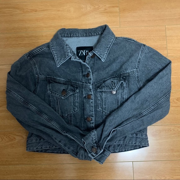 Zara Cropped Denim Jacket - Picture 1 of 1